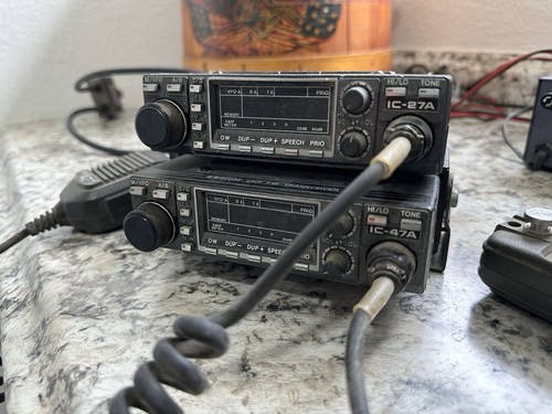 Vtg ICOM IC-27A IC-47A Amateur Ham Radio Transceivers VHF FM