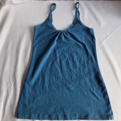 BKE Teal Blue Crochet Lace Trim Camisole Tank Top Large 190780 - Image 1 of 4
