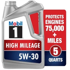 Mobil 1 (120769) High Mileage 5W-30 Motor Oil - 5 Quart