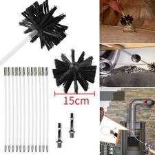 Chimney Sweep Kit Flexible Rod Flue Brush Fireplace Duct Vent Cleaning Tool