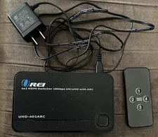 OREI 4K ARC 4 in 1 Out HDMI Switcher Connect Sound bar With ARC UHD-401-ARC