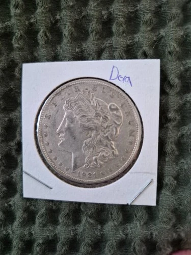 1921 Morgan Silver Dollar - 90% Silver - Philadelphia Mint (No Mint Mark) - AU/U