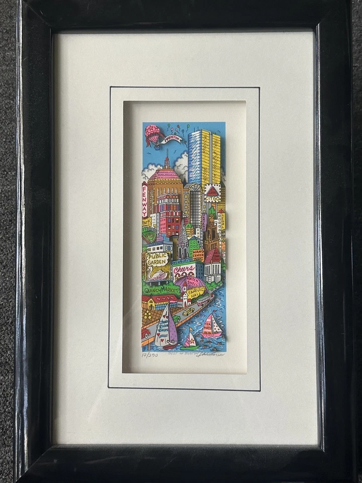 Charles Fazzino Best Of Boston Framed 3-D Hand Signed Serigraph 17/250 - Image 2 of 4