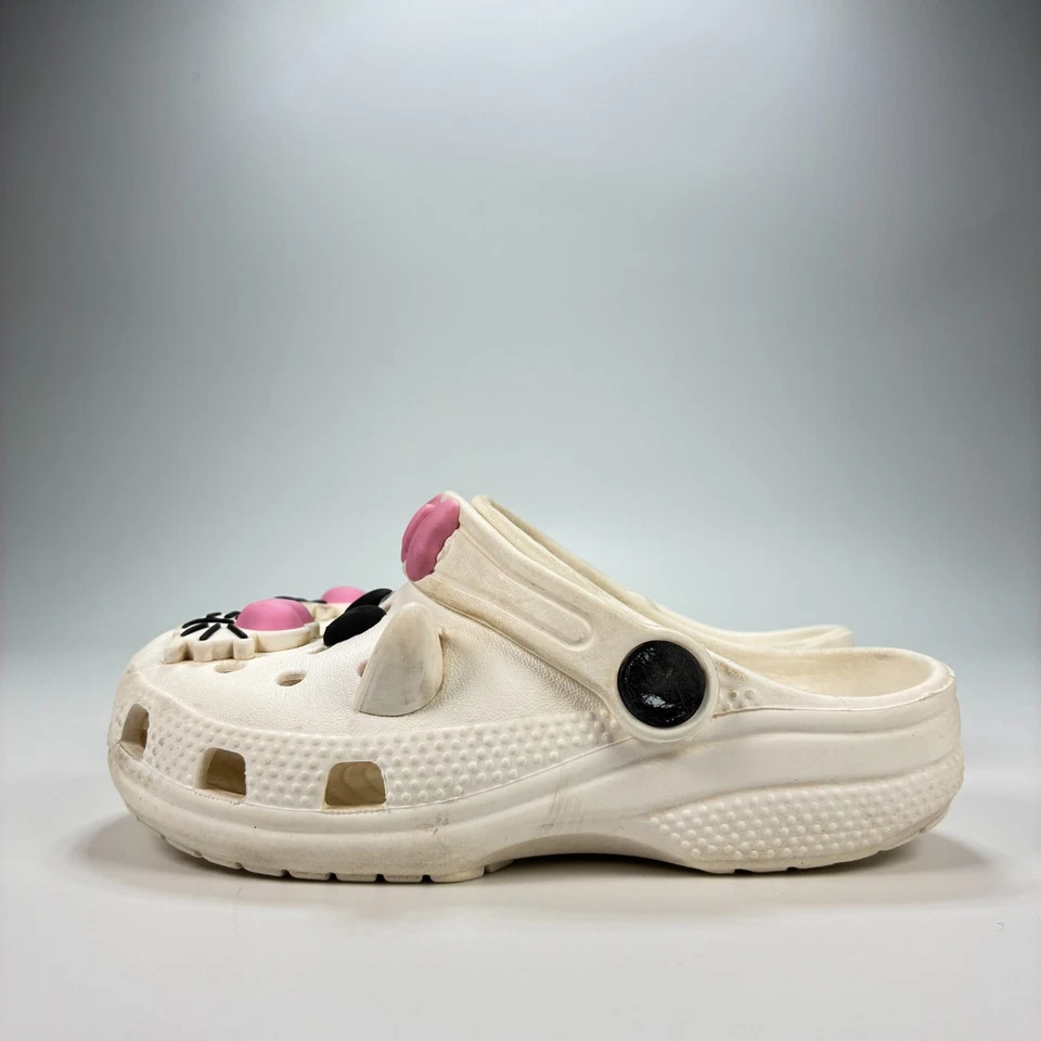 Zueco Crocs Clásico I Am Cat Blanco Informal Cómodo Zapatos Sin Cordones Juveniles Talla 10 Foto 4 de 4