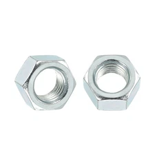 50pcs Hex Nuts - [3/8"-24] Carbon Steel Grade 8 Hardware Nuts, Blue-white