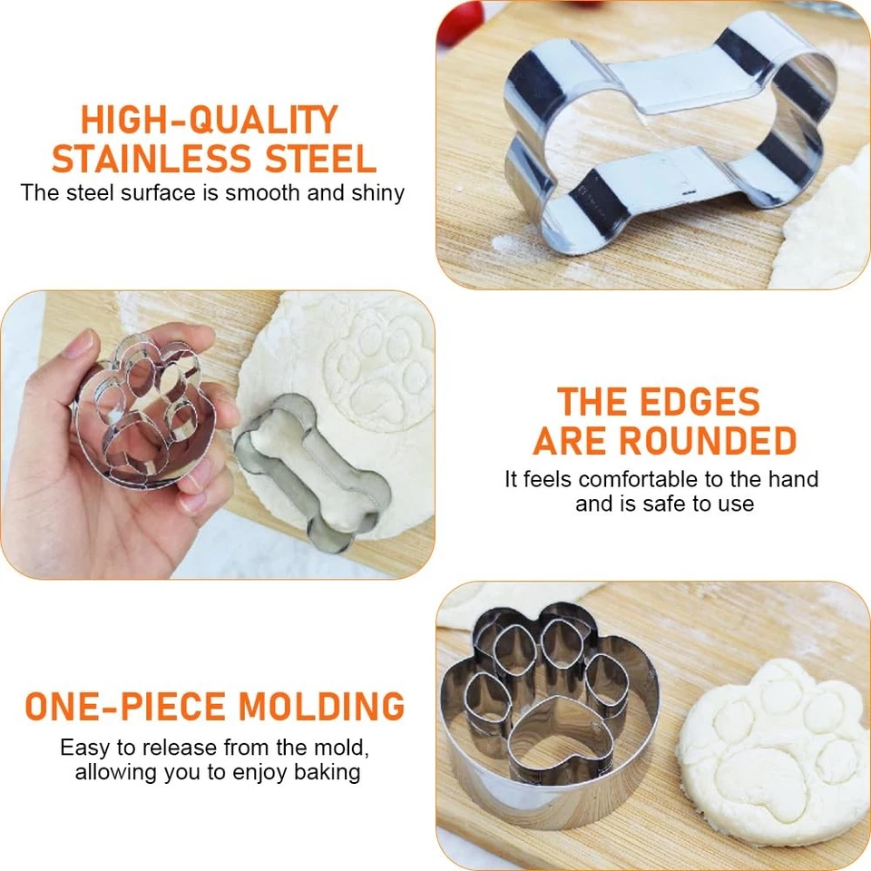 4 Stück Edelstahl Ausstechformen KnochenKeksausstecher HundeknochenDog Cookie... - Bild 3 von 4