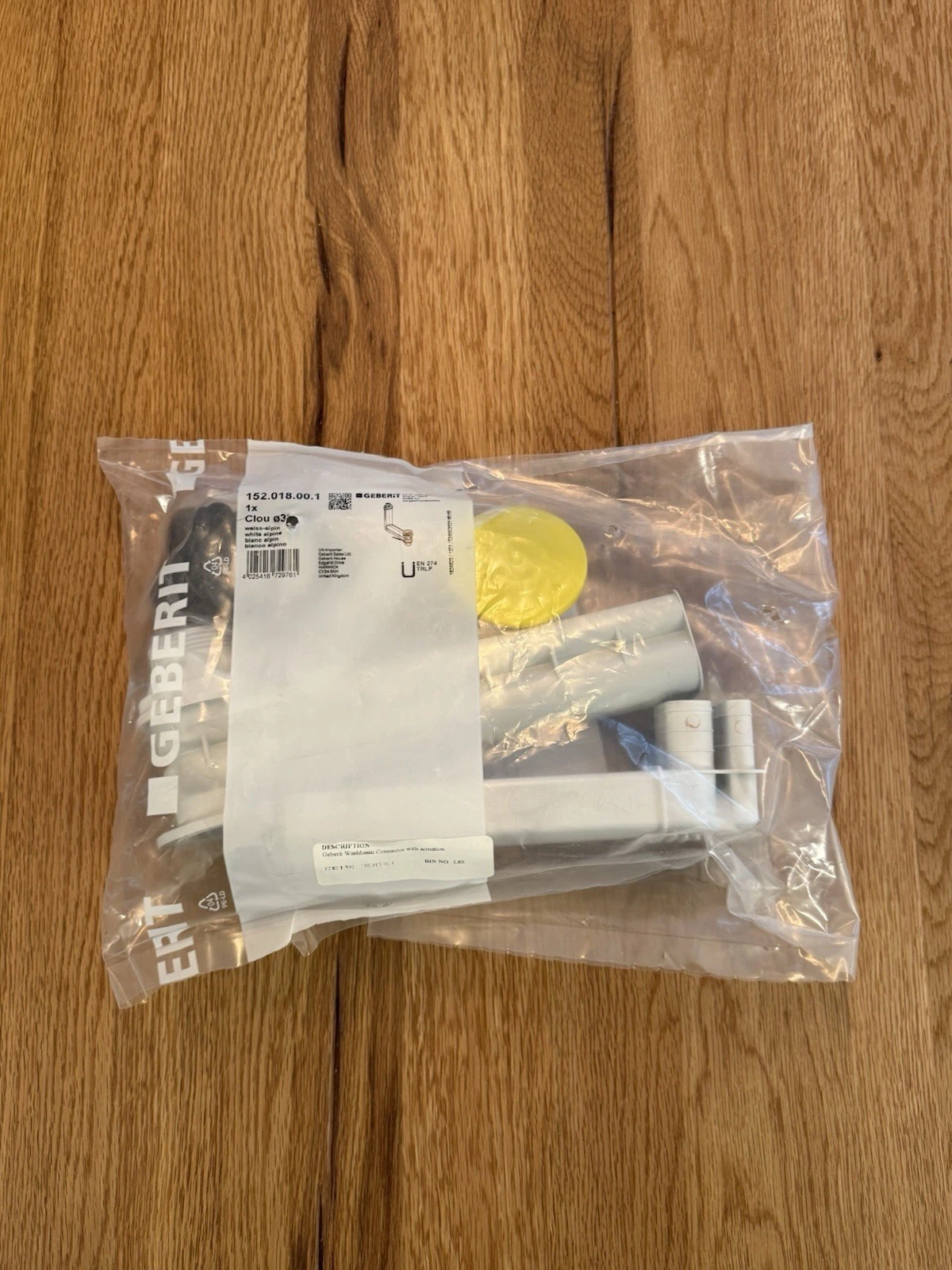 Geberit Washbasin Bottle Trap With Lever Actuation & Single Joint 152.018.00.1
