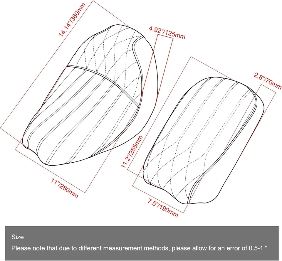 Asiento de pasajero conductor negro rojo para Indian Classic Scout Bobber 2UP 2025 Foto 4 de 4