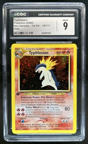2000 Pokemon Neo Genesis 1st Edition Typhlosion Holo #18/111 CGC 9 MINT