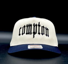 New Hat Compton Snapback Two Tone Cream Navy Blue Cap NWA Eazy-E Headwear Gift