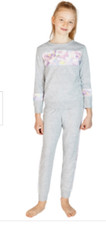 BCBG Girls 2-piece Lounge Pants, Sweater Set Gray Pink Multi XS 5-6 NWOT