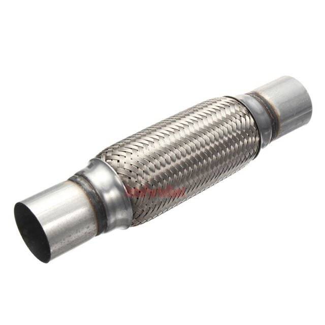 RK7543 16/" OL Exhaust Flex Pipe 2.25/" x 12/" Heavy Duty Stainless Steel