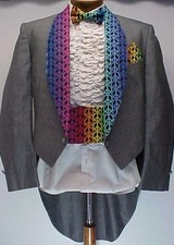 GRAY GREY KOOL PEACE SIGNS PRINT TAIL TUXEDO TUX SMOKING JACKET MENS SIZES 44-58