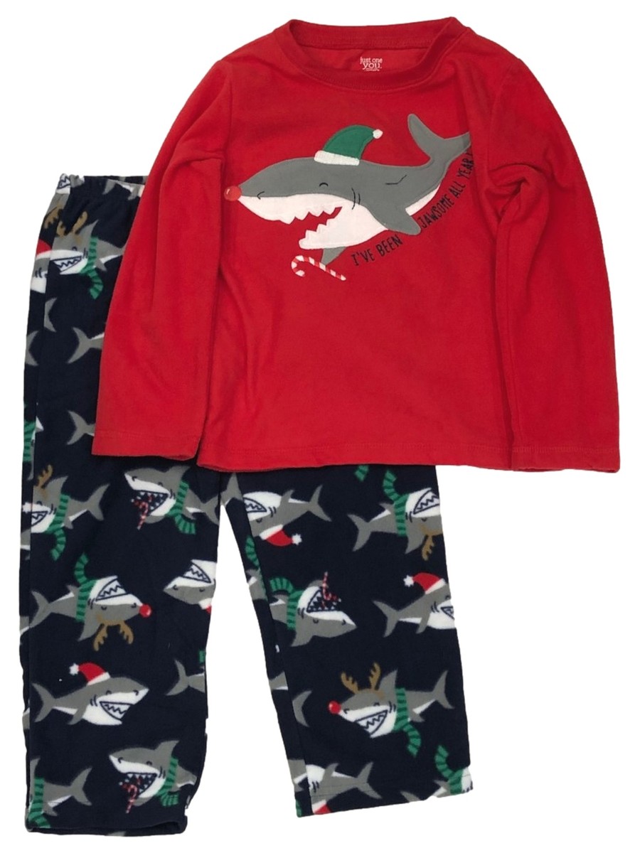 Carters Infant Toddler Boys Fleece Shark Christmas Pajamas Sleep Set - Main Image