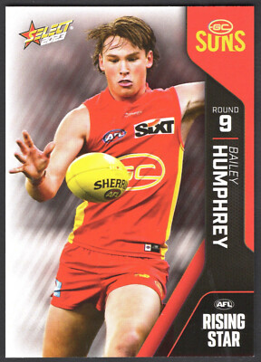 2023 AFL SELECT RISING STAR CARD (ROUND 9) SRS9 Bailey HUMPHREY (GOLD COAST) #71