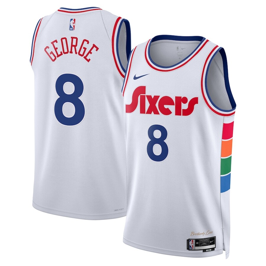 Philadelphia 76ers Paul George #8 Nike White NBA Swingman Jersey
