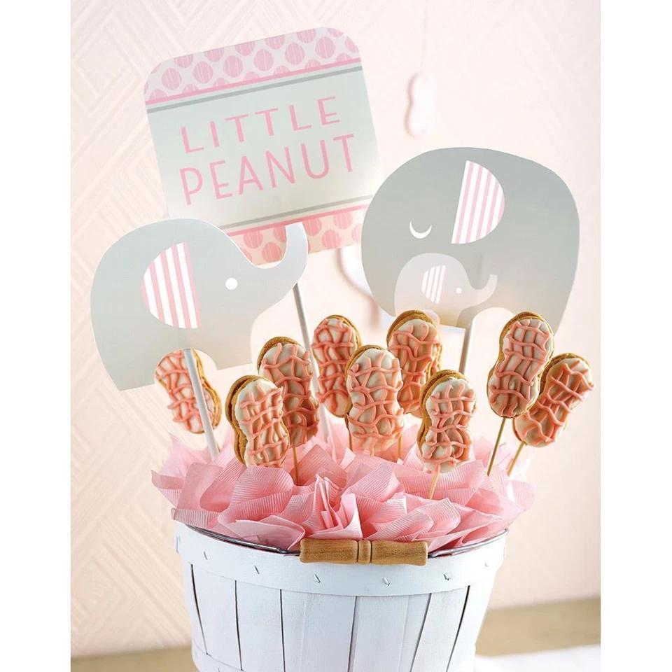 Little Peanut Boy 3 Centerpiece Sticks Blue Elephant Baby Shower - Image 3 of 3