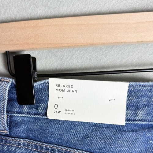 Jeans donna American Eagle vita alta relaxed mamma denim invecchiato taglia 0R nuovo con etichette - Foto 6 di 16