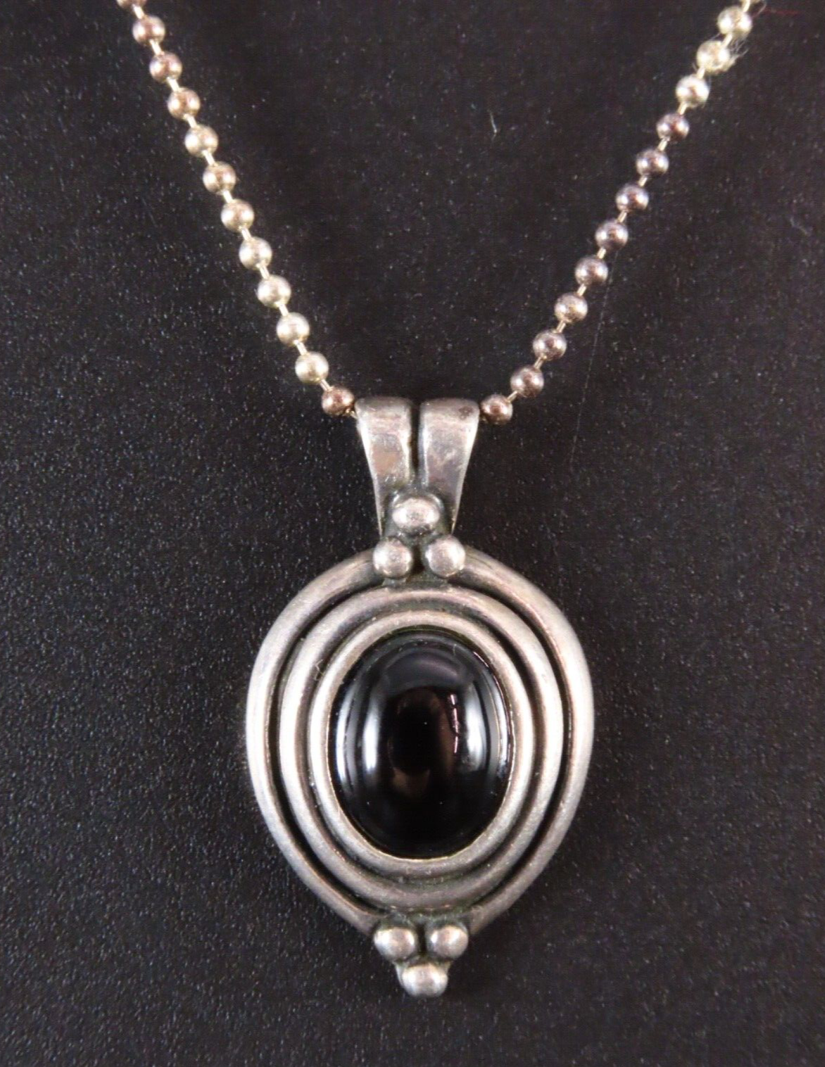 Michael Anthony 14K Gold & Sterling Silver Black Onyx Pendant Chain Necklace 16