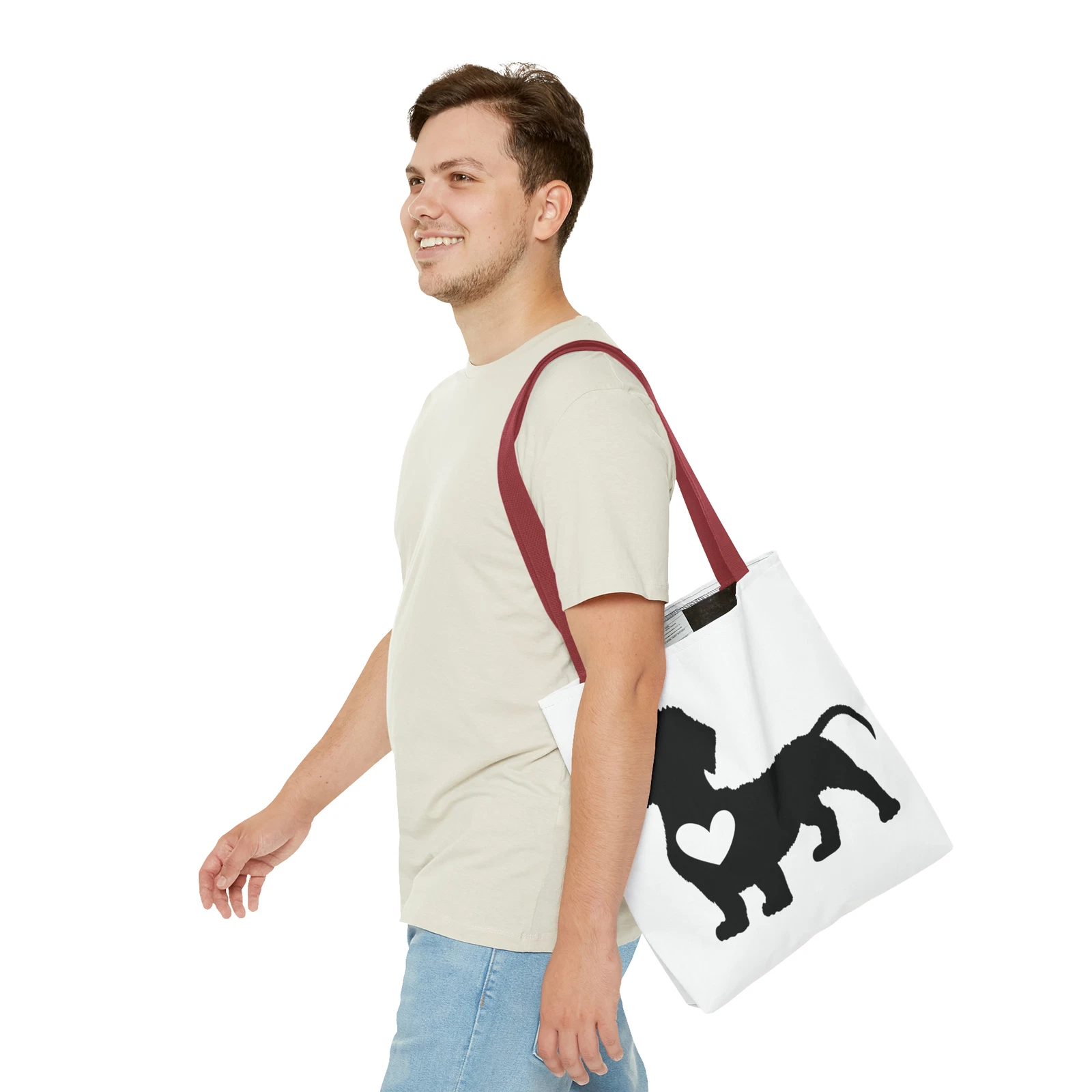 Dachshund Dog with a Heart Tote Bag (AOP)