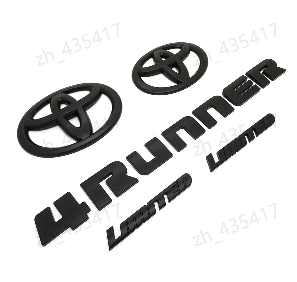Наложение!! Новый 2014-2024 Toyota 4Runner ограниченного матовый черный вне эмблема набор 5 шт. - Изображение 3 из 4