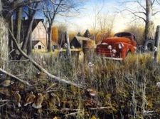 Back Forty Bobwhites By Jim Hansel  Art Print Image Size 16" x 12"