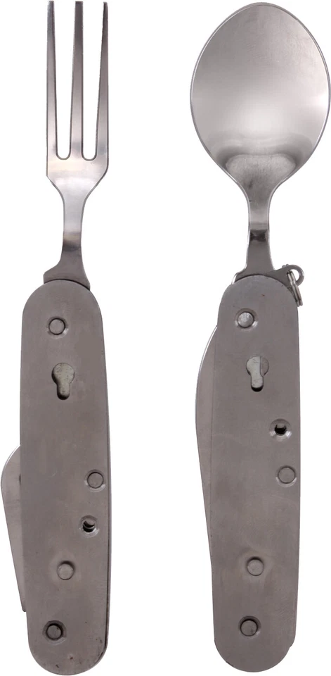 Stainless Steel Emergency Chow Set Camping Utensils Pocket Fork / Spoon / Knife - Image 2 of 4