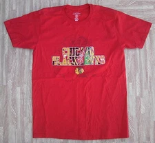 Chicago Blackhawks NHL Old Time Hockey Shirt ~ Men's Medium M ~ Red