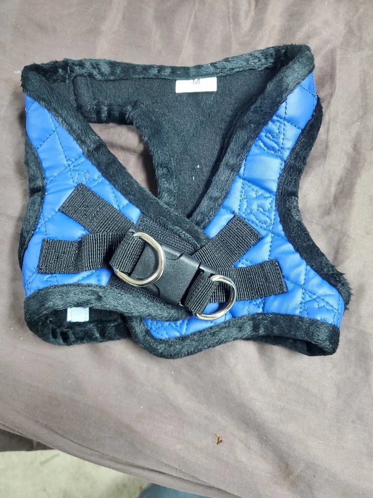 dog harness medium soft vest blue