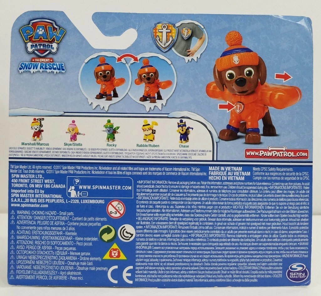 Spin Master Paw Patrol GREAT SNOW RESCUE Zuma Exclusive Figure