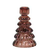 Chic Antique Kerzenhalter Tannenbaum Glas Rot 13 Cm