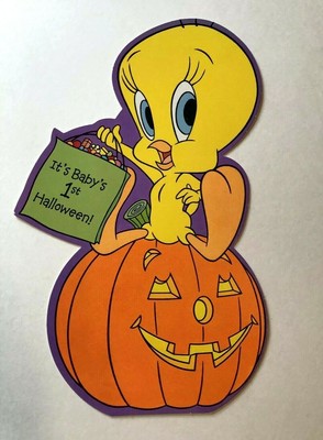 Vtg Xlg Unused Crown Hallmark Tweety Bird Baby S 1st Halloween Card W Env Ebay