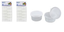 40 small round plastic mini storage containers 2.3 fl oz.,container