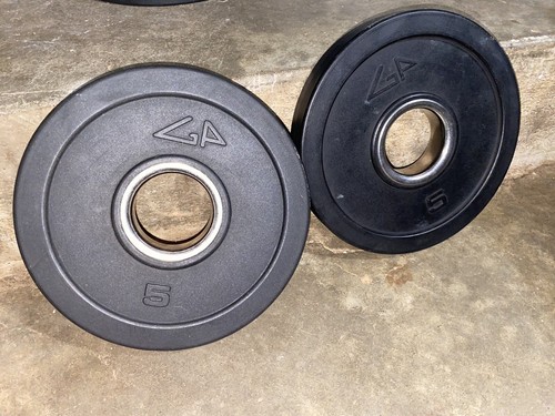 (2)- 5lbs GP Urethane 2” GYM Olympic Weight Plates 10lbs Total Set - 第 5/8 張圖片