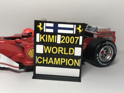 Pitboard 1:43/1:18 (Pizarra F1) / Kimi Raikkonen (Ferrari) 2007 World Champion - Imagen 11 de 13