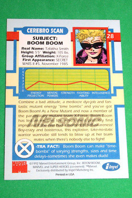 1992 X-MEN SERIES 1 PROMO BOOM BOOM #28 NELSONIC PARALLEL INSERT CARD X-FORCE