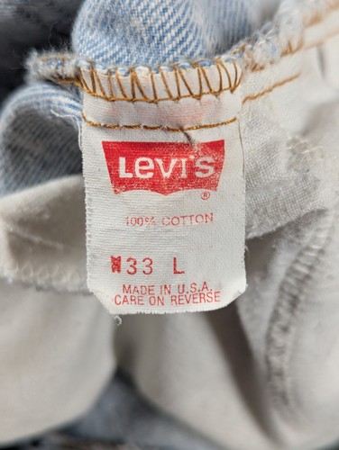 Vintage Levi's 505 Shorts Mens 33 Blue Denim Acid Wash Made In USA Orange Tab - Picture 8 of 10