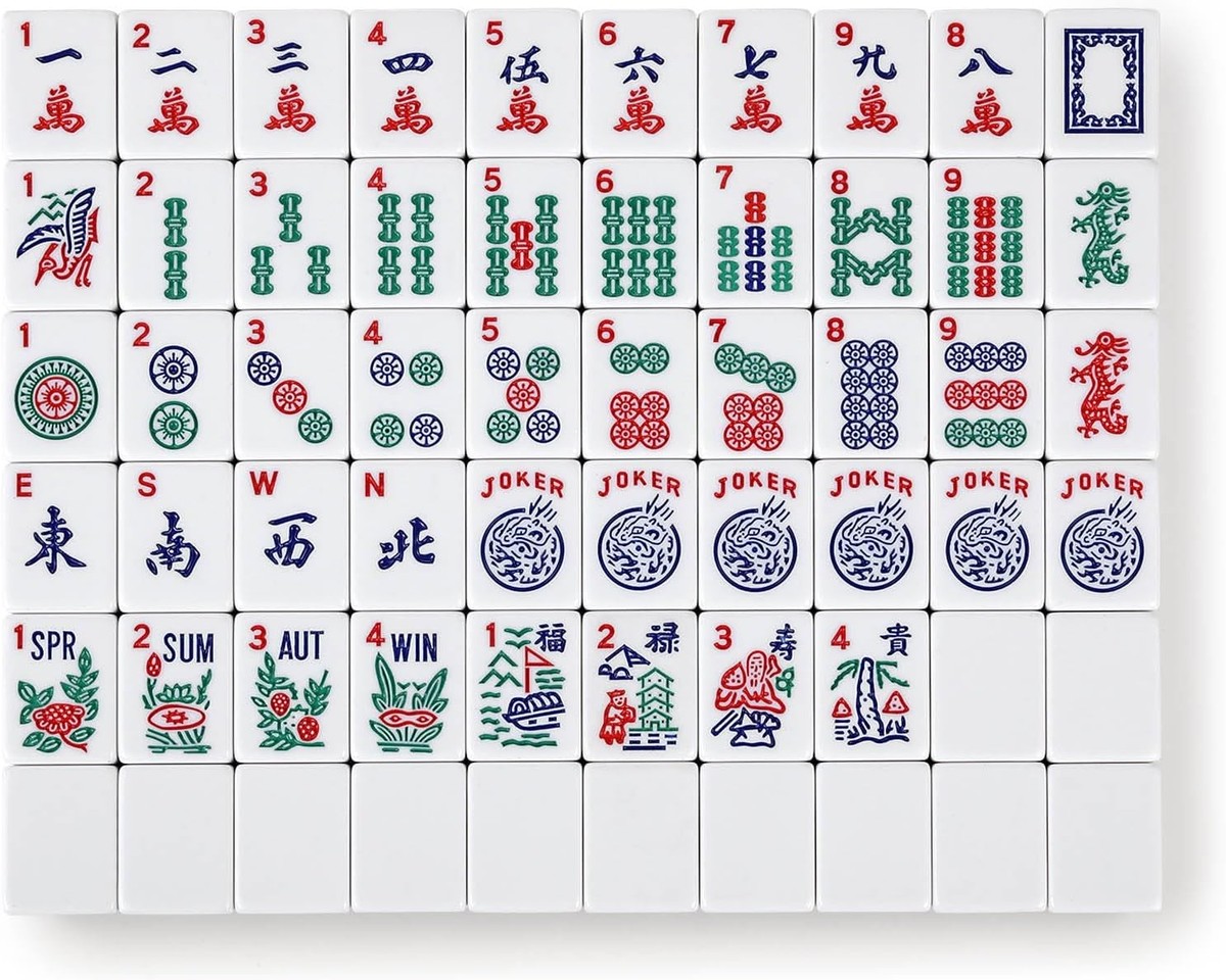 American Mahjong Set Aus Melamin – 166 Spielsteine Mit Tragetasche Für Unterwegs