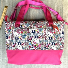 Sanrio Hello Kitty Be Strong Pink White Duffle Bag Carry On Overnight Travel NEW