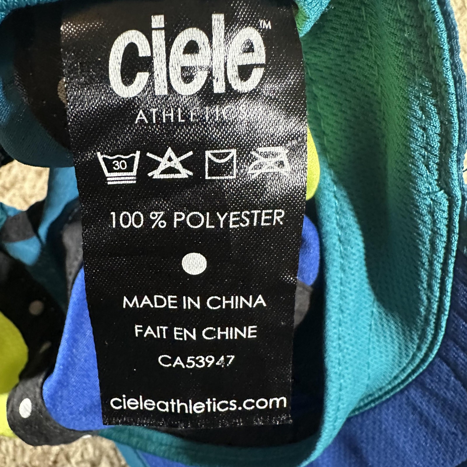 Ciele Athletics Hat Cap Strap Back Men Blue 5 Panel Runninng Coolwick Mesh