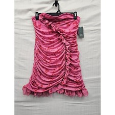 Wild Fable Womens Ruched Floral Mini Dress Pink Polyester Casual Size Large