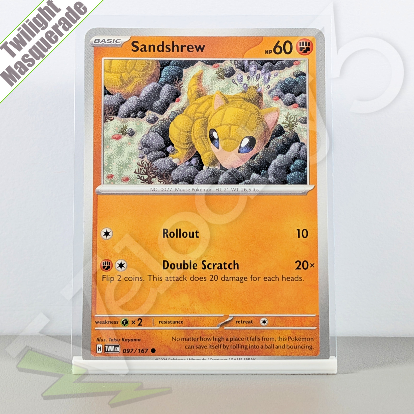 Pokemon TCG Card - Sandshrew 97/167 Common | Twilight Masquerade (2024) TWM