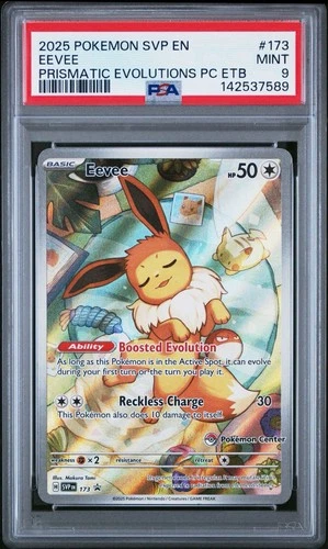 PSA 9 Eevee SVP173 Promo Pokemon Center Exclusive Prismatic Pokemon Graded Card