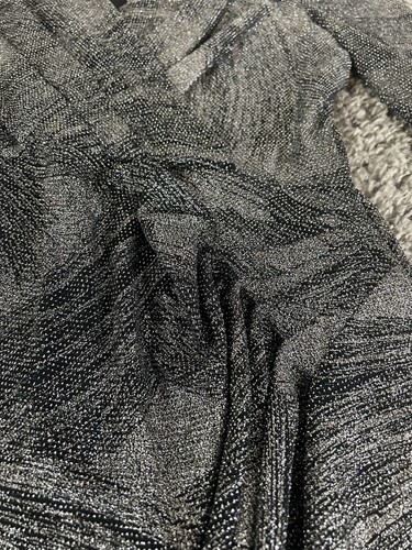 London Times Kleid Damen 16 Schwarz Silber Metallic Langarm Rüschen Gefüttert - Bild 8 von 18