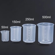 50-500ml 4 set Small Measuring Cup Transparent Jug Tool Kitchen Beaker Plastic