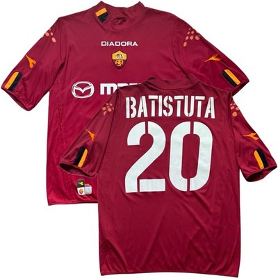 2003/04 AS Roma Home Jersey #20 Batistuta Large Diadora Authentic