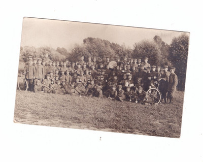Foto AK Landser Gruppenbild Sächsi. Leib-Gren. -Reg. Nr. 100 gott strafe england