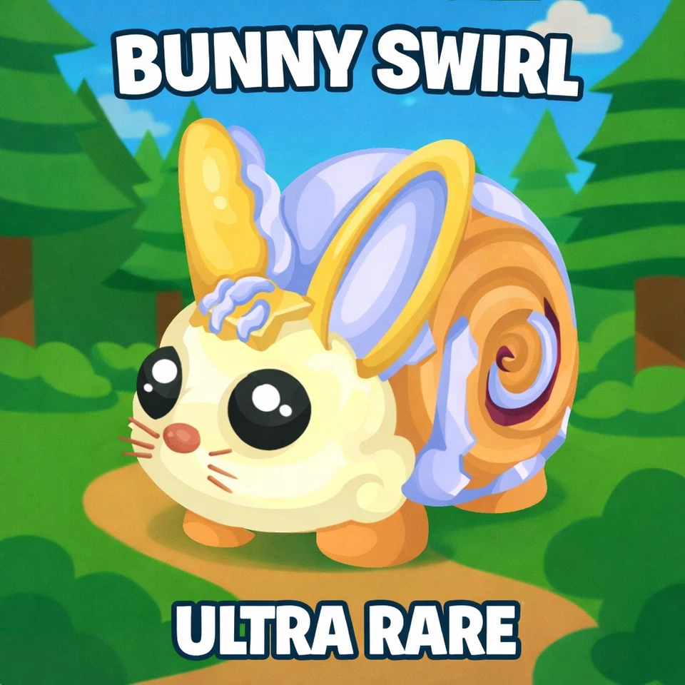 BUNNY SWIRL (LIMITED PET) ADOPT A PET FROM ME - CHEAPEST ON EBAY