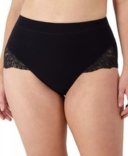 Bali Breathe Shaping Brief with Lace, 2-Pack Women's XL Black DFS116