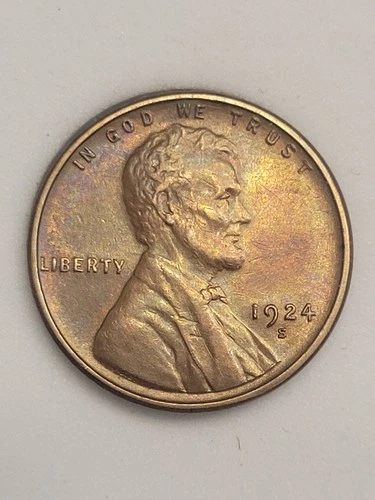 1924-S Lincoln Wheat Cent AU Better Date